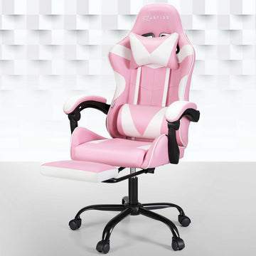 Artiss Massage Gaming Chair 2 Point Pink