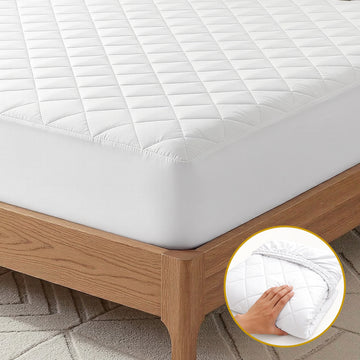 Giselle Bedding Waterproof Mattress Protector 100% Cotton Quilted King Single