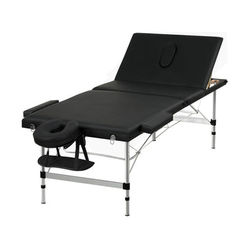 Zenses Portable Massage Table 3 Fold Aluminium 85cm Black