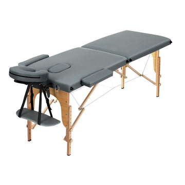 Zenses Portable Massage Table 2 Fold Wooden 56cm Grey