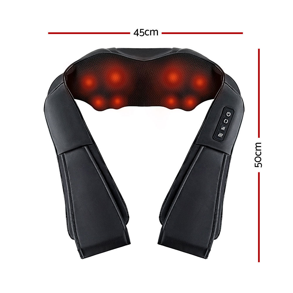 Livemor 8 Node Heated Neck Massager 3 Intensity Levels 65C Black