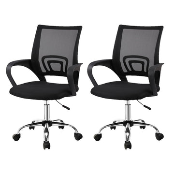 Palemo 2x Mesh Office Chair Mid Back Black
