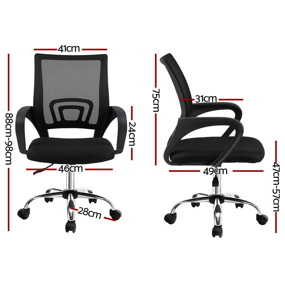Palemo 2x Mesh Office Chair Mid Back Black
