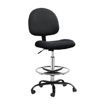 Artiss Drafting Stool with Adjustable Footrest Black Fabric
