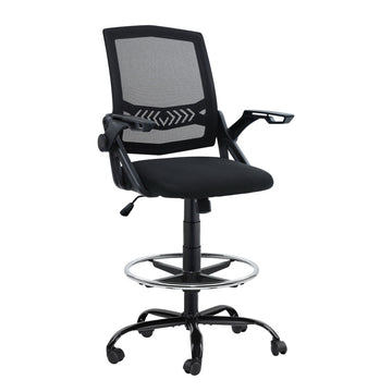 Artiss Mesh Drafting Stool with Adjustable Footrest Black