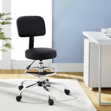 Artiss Drafting Chair Ergonomic PU Leather Adjustable Backrest Black
