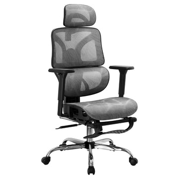 Artiss Ergonomic Office Chair with Footrest Grey Mesh