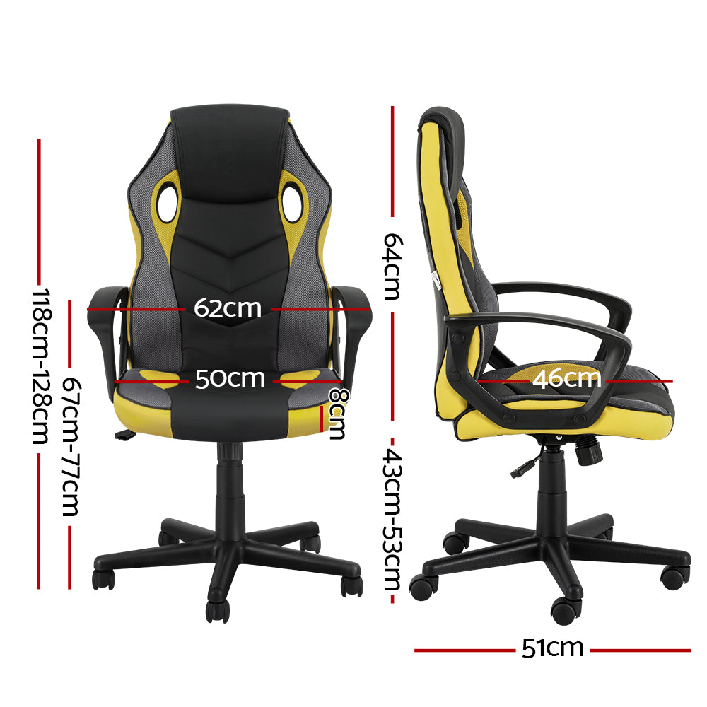 Artiss High Back Gaming Chair Yellow