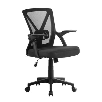 Artiss Mid Back Mesh Office Chair with Lumbar Support Black