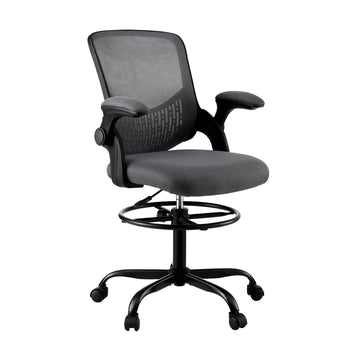 Artiss Drafting Chair Mesh Breathable with Foot Ring Grey