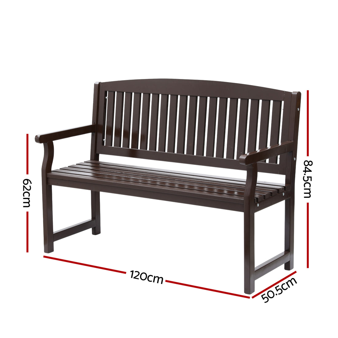 Gardeon 2 Seater Outdoor Garden Bench Brown Fir Wood