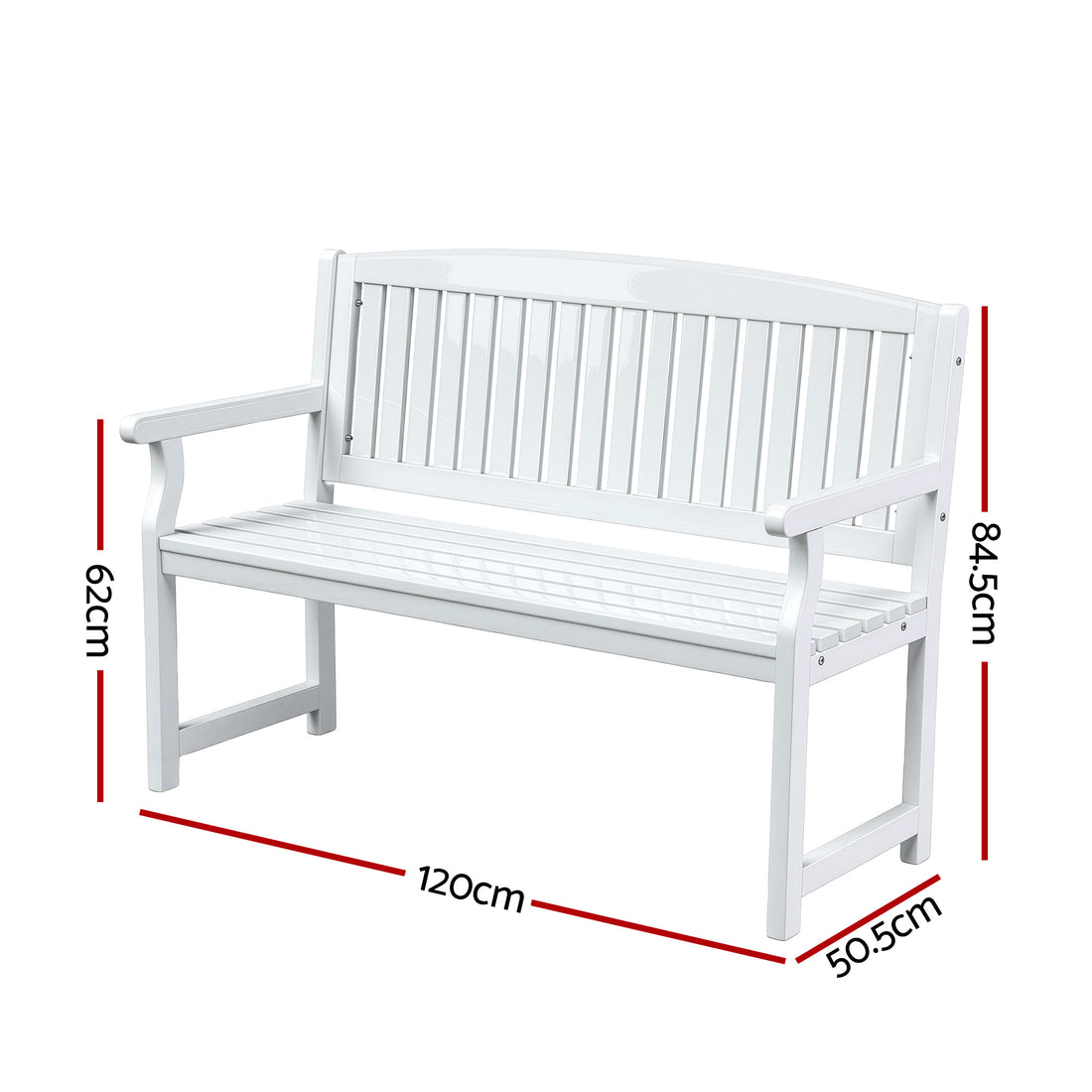 Gardeon 2 Seater Outdoor Garden Bench White Fir Wood