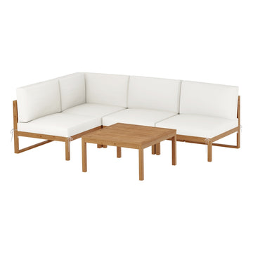 Gardeon Outdoor Wooden Sofa Set 4-Seater with Coffee Table Oak