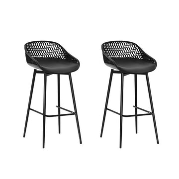 Gardeon Outdoor Bar Stools UV Resistant Perforated Backrest Black
