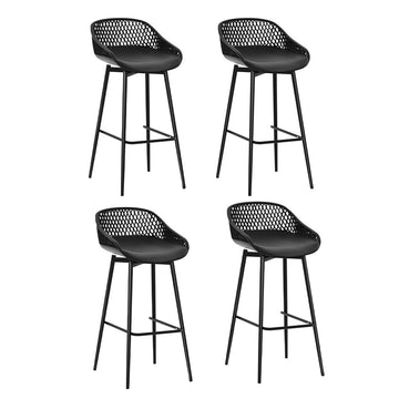 Gardeon Outdoor Bar Stools UV-Resistant Polypropylene Set of 4 Black