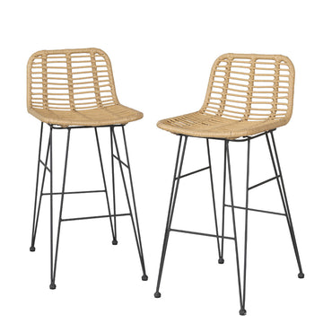 Gardeon Outdoor Rattan Bar Stools UV Weather Resistant Natural