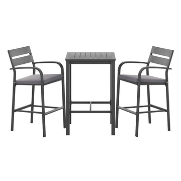 Gardeon Outdoor Aluminium Bar Stool Set with Cushion