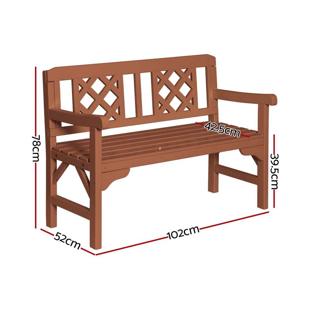 Gardeon 2 Seater Outdoor Garden Bench Natural Fir Wood