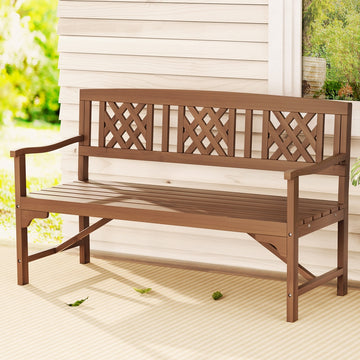 Gardeon 3 Seater Outdoor Garden Bench Natural Fir Wood