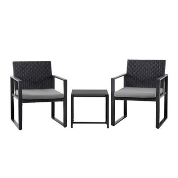 Gardeon Outdoor Wicker Bistro Set with Cushion