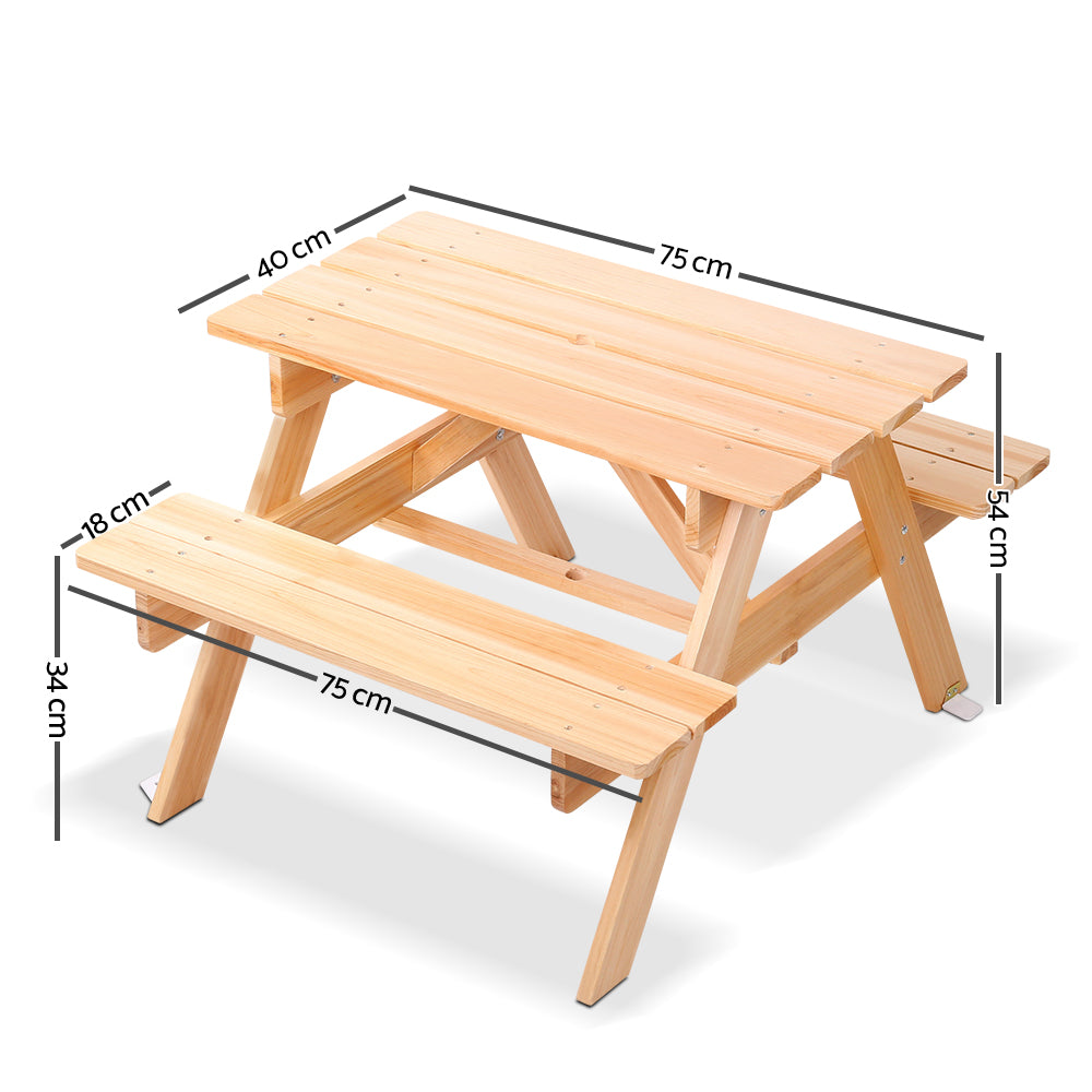 Keezi Kids Outdoor Table and Chairs Picnic Bench Set Fir Wood