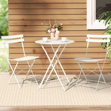 Gardeon Outdoor Steel Bistro Set With Chair Pair