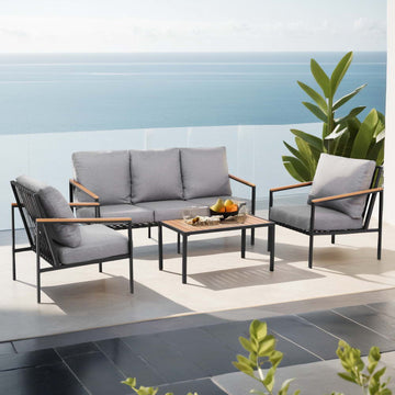 Gardeon Steel Outdoor Sofa Set 5-Seater Grey