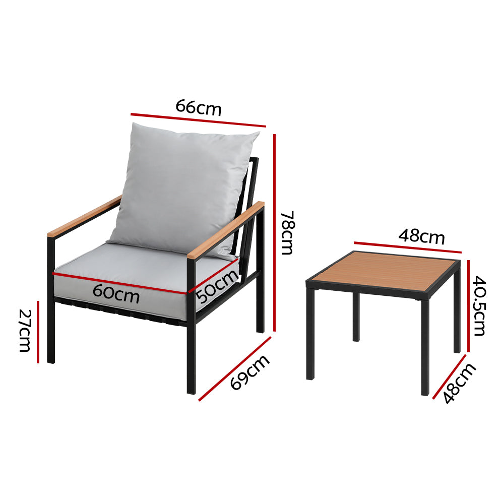 Gardeon Outdoor Lounge Setting With Polywood Table