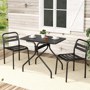 Gardeon Steel Outdoor Bistro Set Black