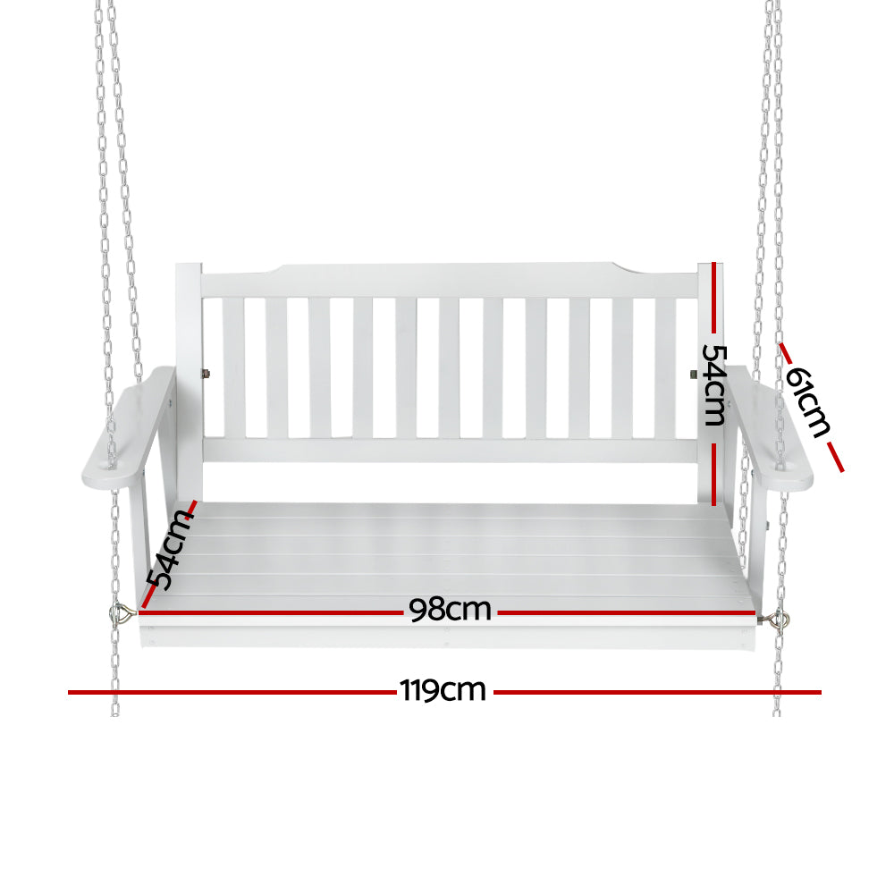Gardeon Porch Swing Chair with Chain 2-Seater Fir Wood