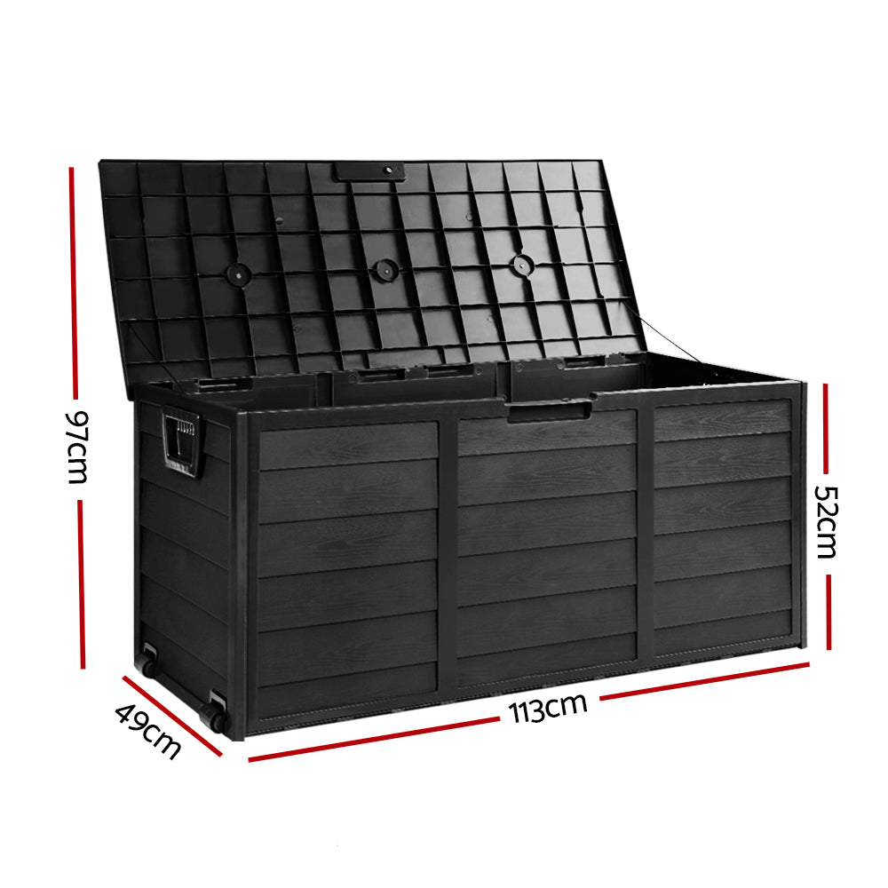 Gardeon Lockable Outdoor Storage Box 290L Black