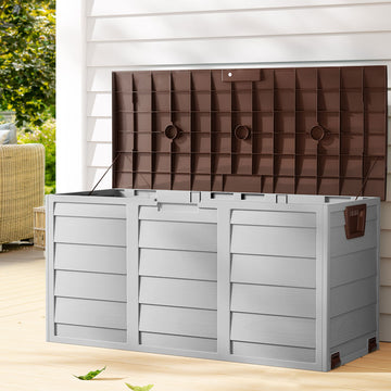 Gardeon Lockable Outdoor Storage Box 290L Brown