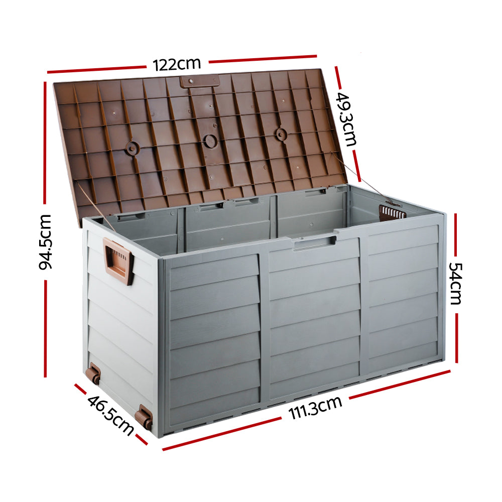 Gardeon Lockable Outdoor Storage Box 290L Brown