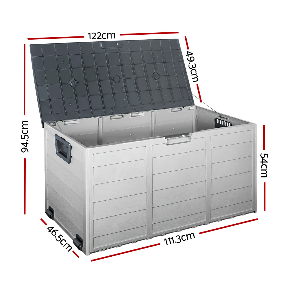 Gardeon Lockable Outdoor Storage Box 290L Grey