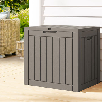Gardeon Lockable Outdoor Storage Box with Seat 118L Grey