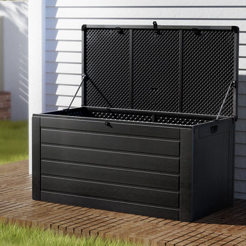 Gardeon 680L Outdoor Storage Box All Black