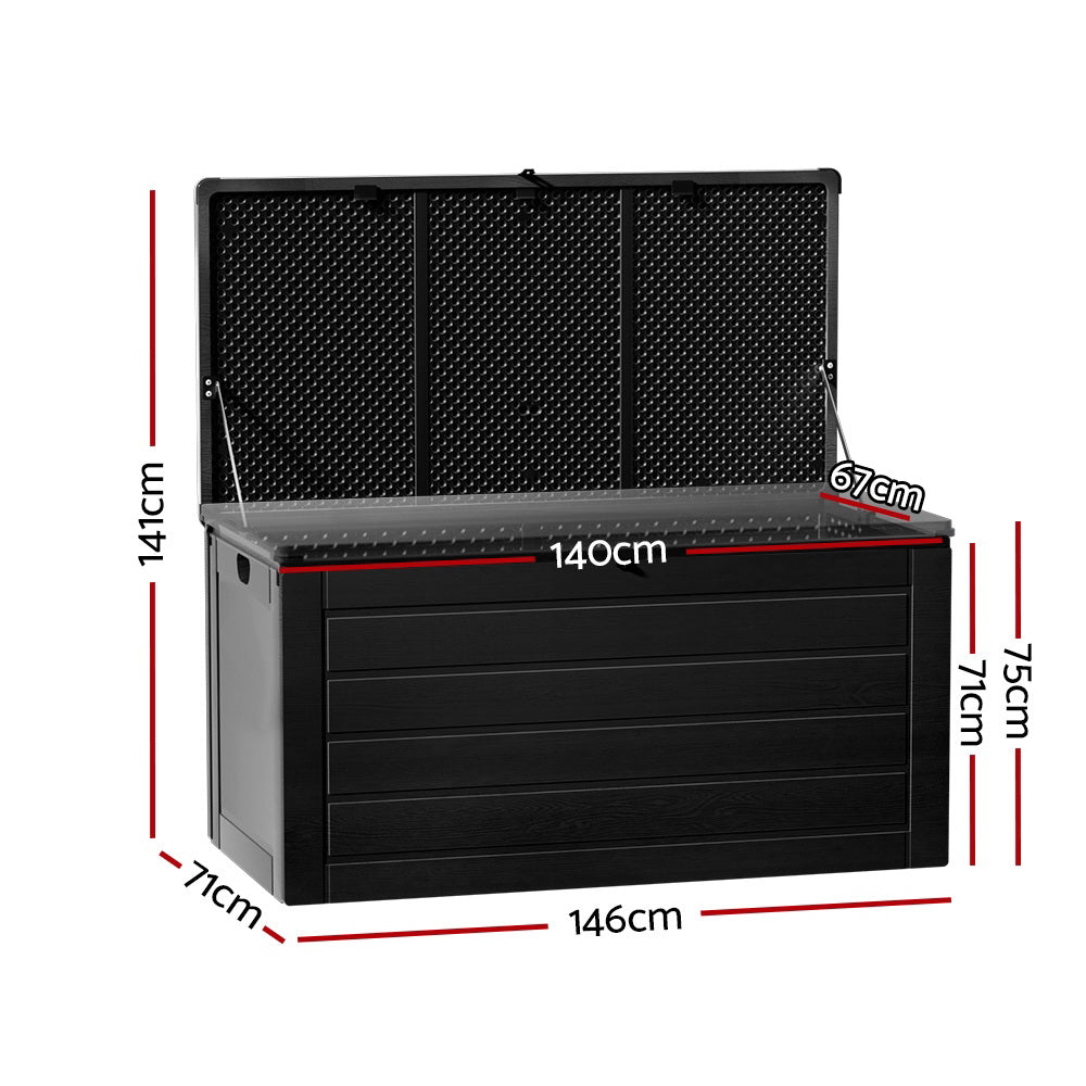 Gardeon 680L Outdoor Storage Box All Black