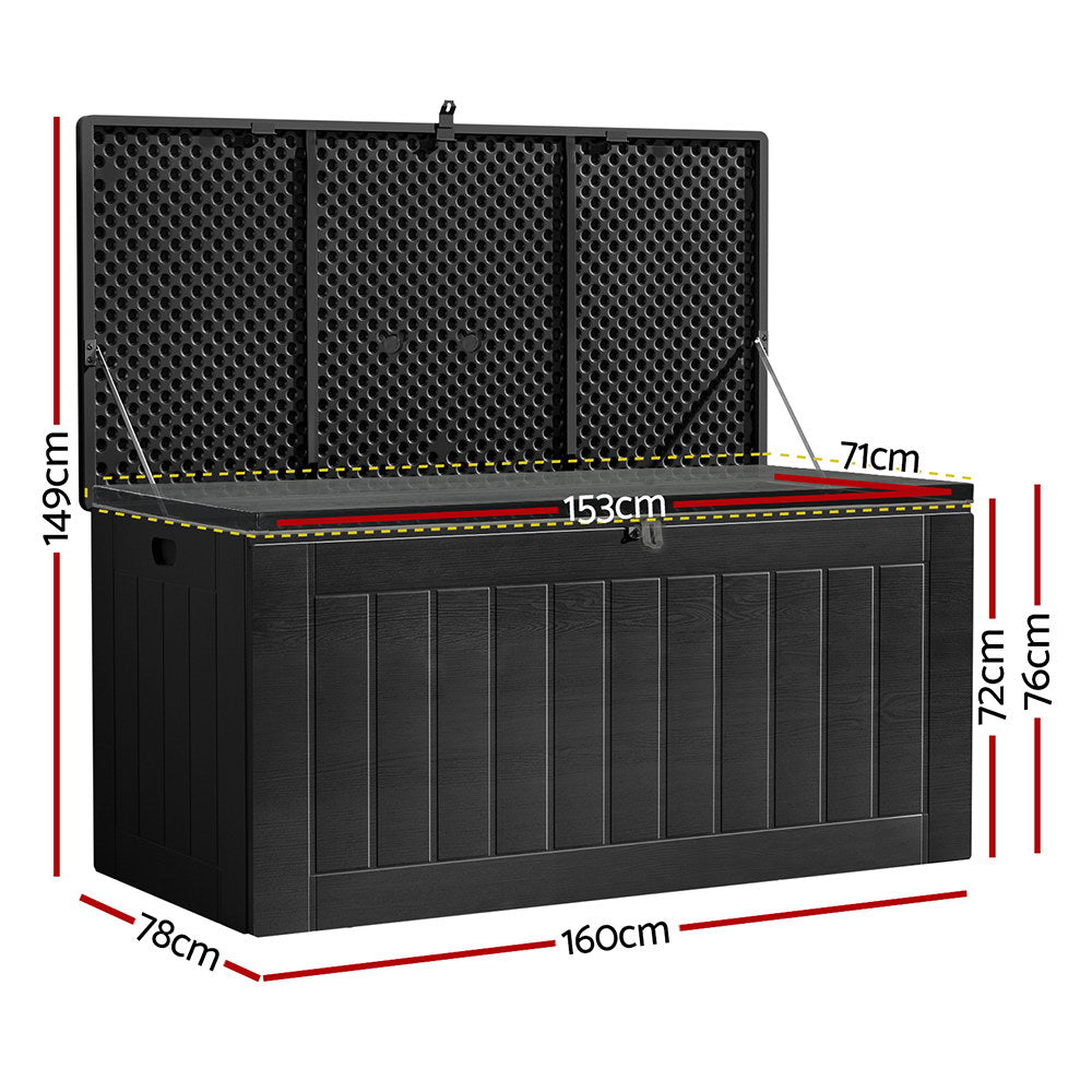 Gardeon Lockable Outdoor Storage Box 830L Black