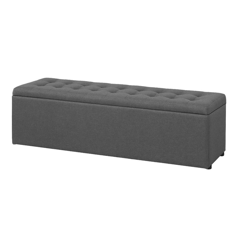 Artiss Storage Ottoman Premium Faux Linen Upholstery