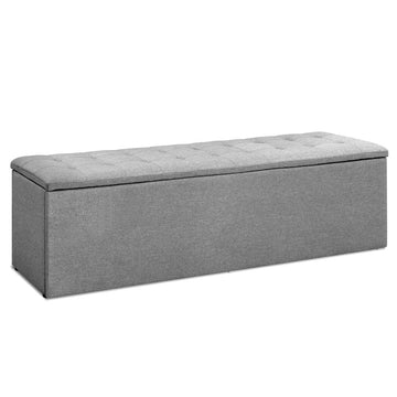 Artiss Storage Ottoman Multi-Functional Linen Fabric
