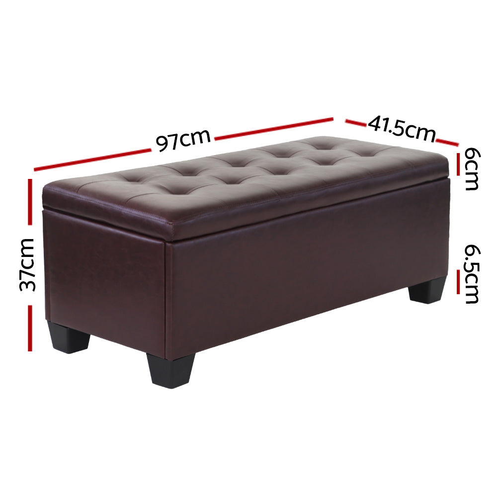 Artiss Storage Ottoman with Hidden Storage and PU Leather Upholstery