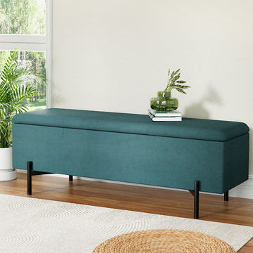Artiss Storage Ottoman Blanket Box Velvet Green 140cm