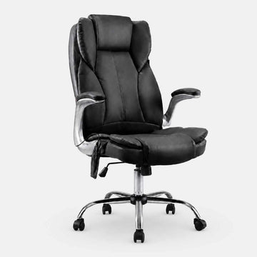 Artiss Kuro 8-Point Massage Office Chair PU Leather Black