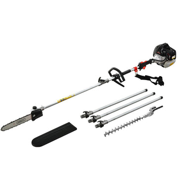 Giantz 65cc 2-in-1 Pole Chainsaw and Hedge Trimmer 5.6m Reach Red