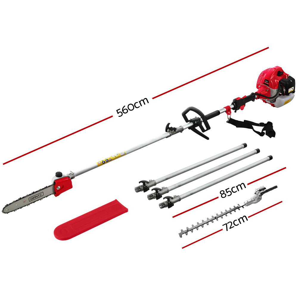 Giantz 65cc 2-in-1 Pole Chainsaw and Hedge Trimmer 5.6m Reach Orange