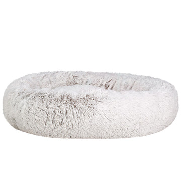 i.Pet Calming Pet Bed Soft Plush Extra Large 110cm White Brown