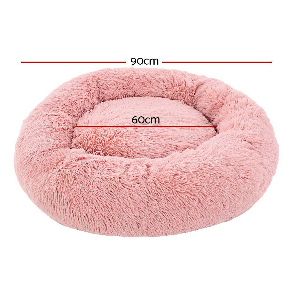 i.Pet Soft Plush Pet Bed Large 90cm Pink