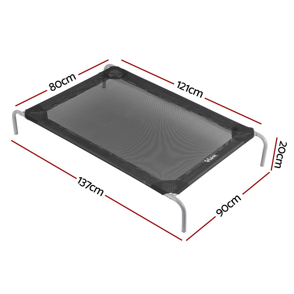 i.Pet Elevated Dog Bed Heavy Duty Steel Frame Black