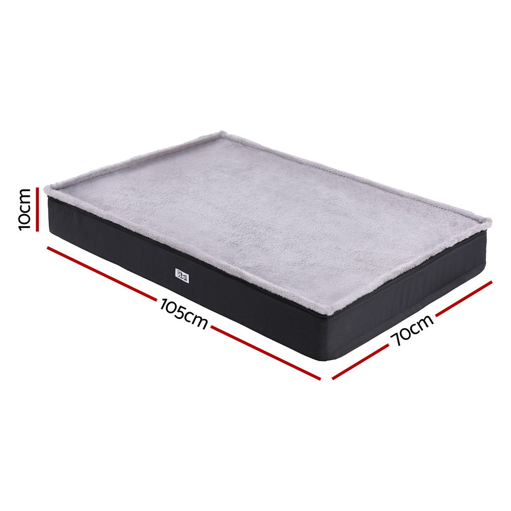 i.Pet Calming Pet Bed Foam Cushion Washable Grey 105cm