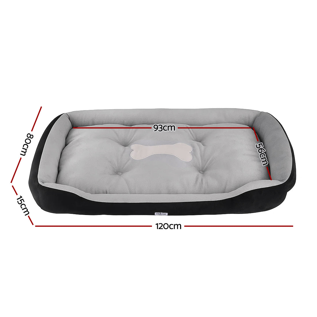 i.Pet Soft PP Cotton Dog Bed Sleeping Mat Washable Grey